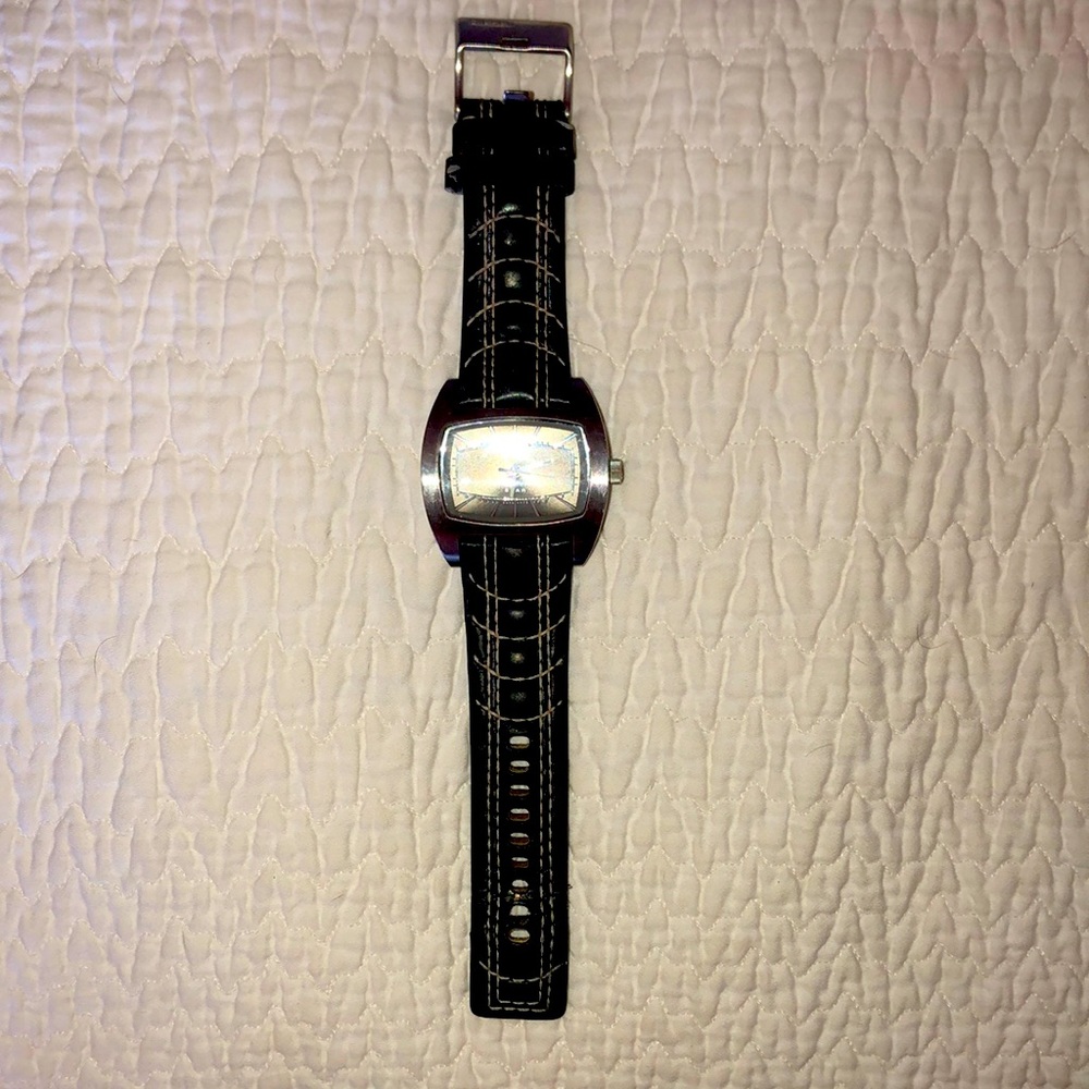Men’s Diesel watch with black leather band